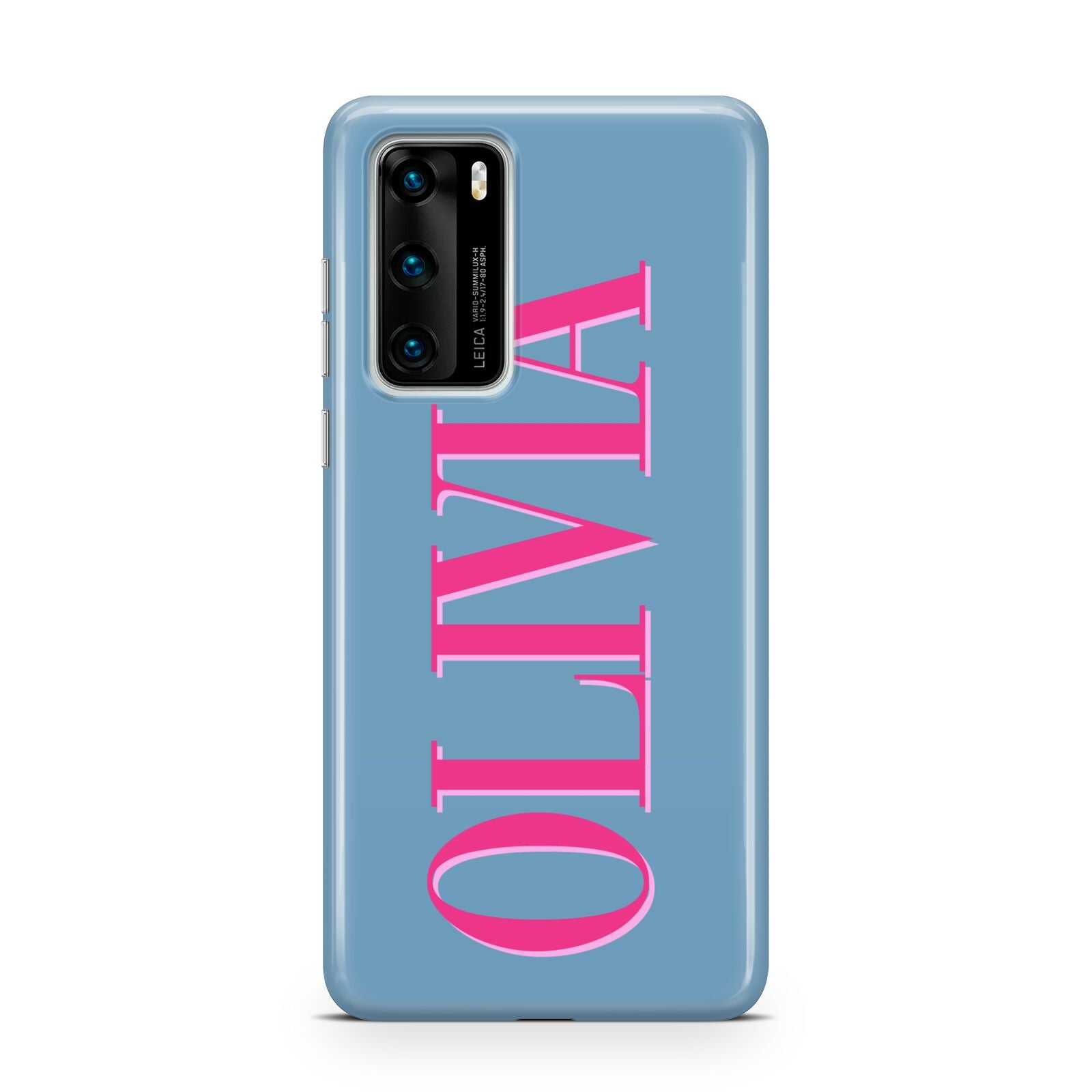 Grey Pink Personalised Name Huawei P40 Phone Case