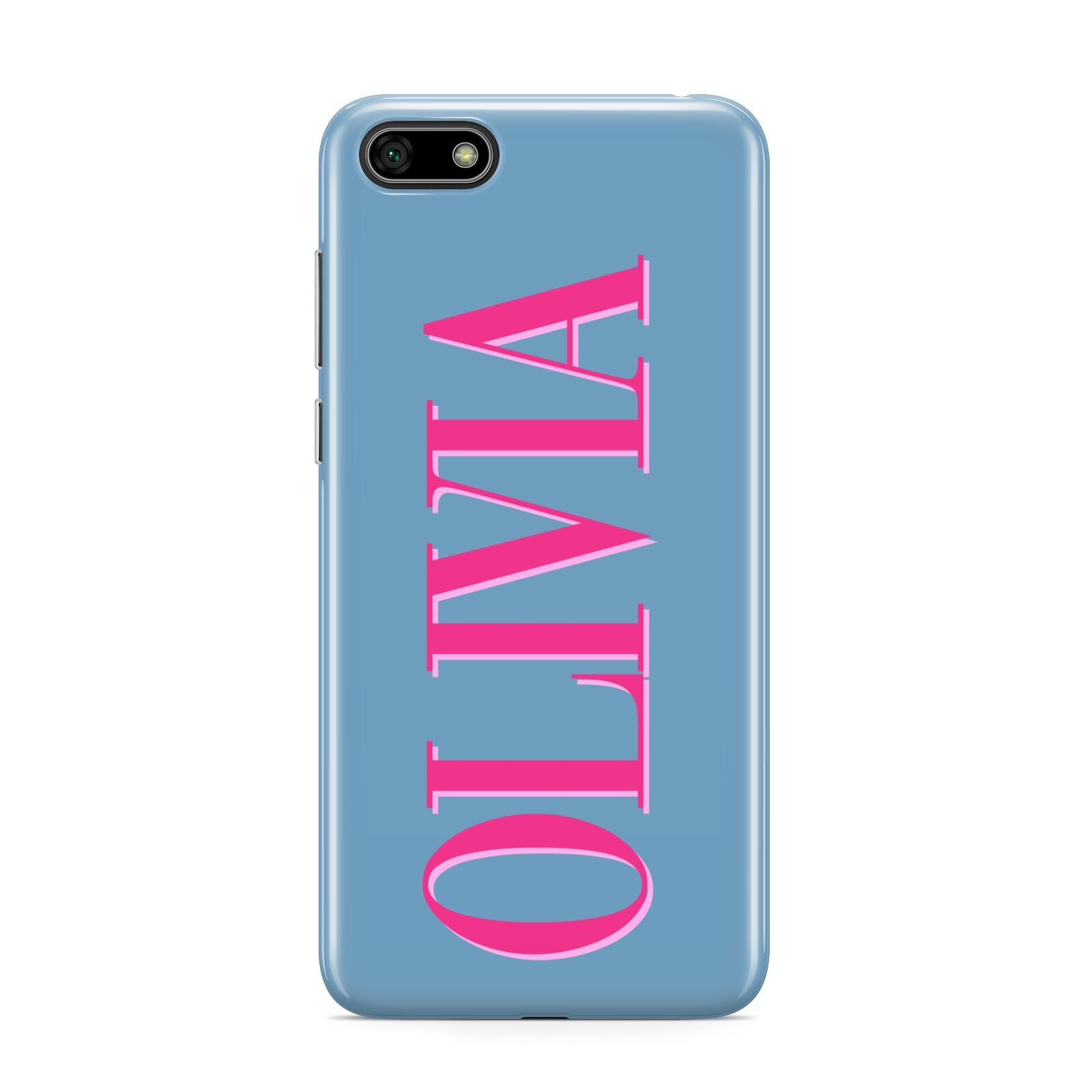 Grey Pink Personalised Name Huawei Y5 Prime 2018 Phone Case