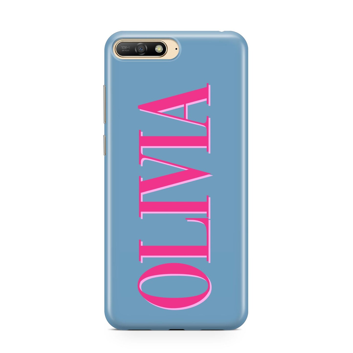 Grey Pink Personalised Name Huawei Y6 2018