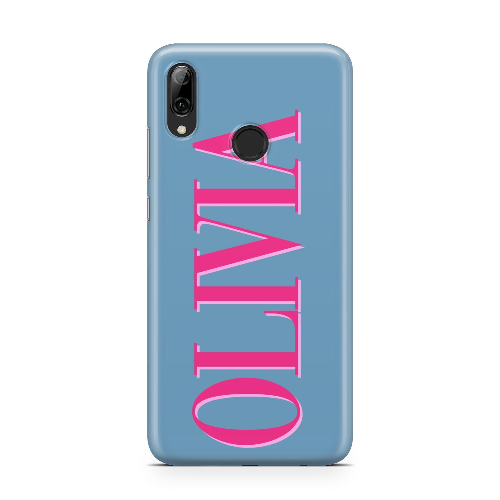 Grey Pink Personalised Name Huawei Y7 2019