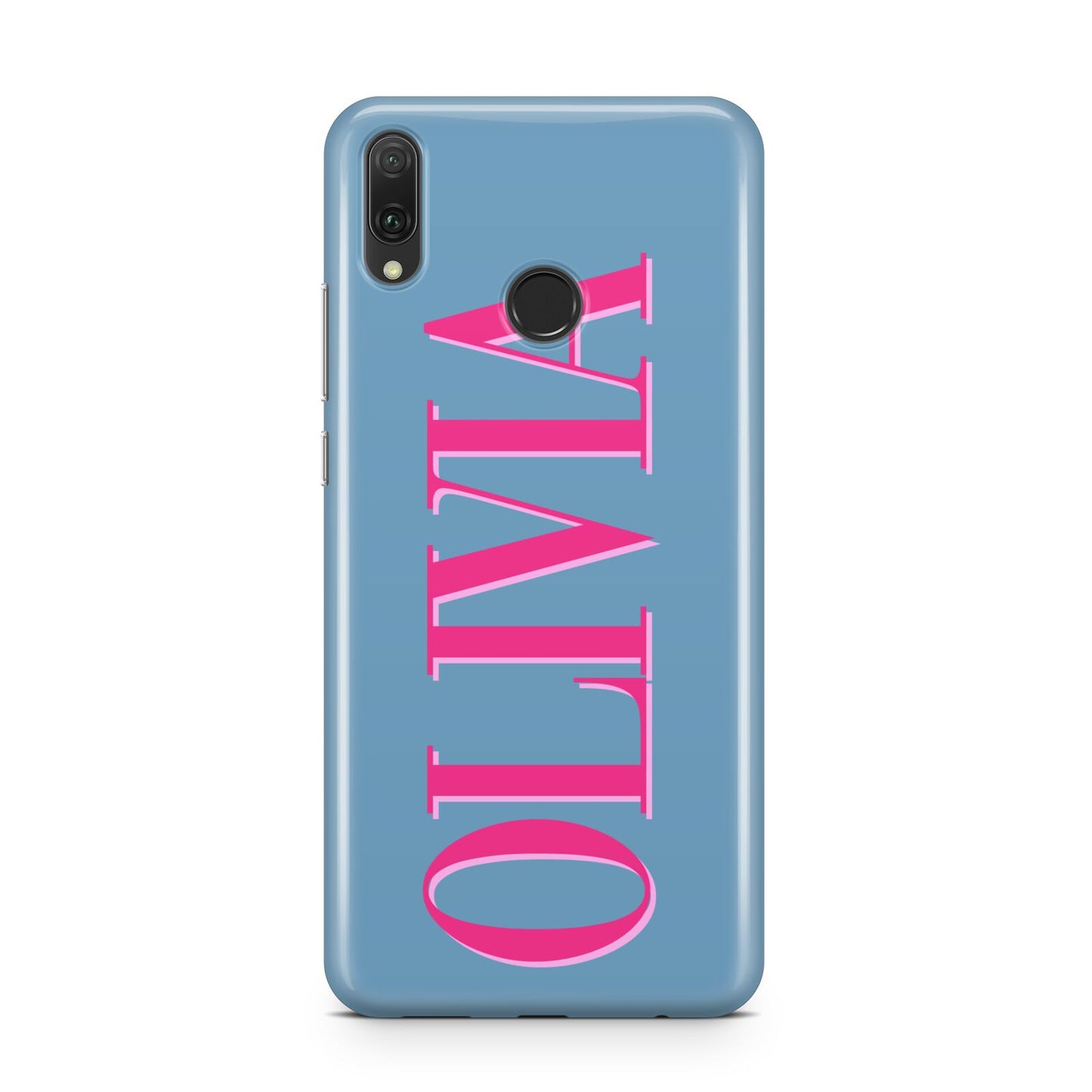 Grey Pink Personalised Name Huawei Y9 2019