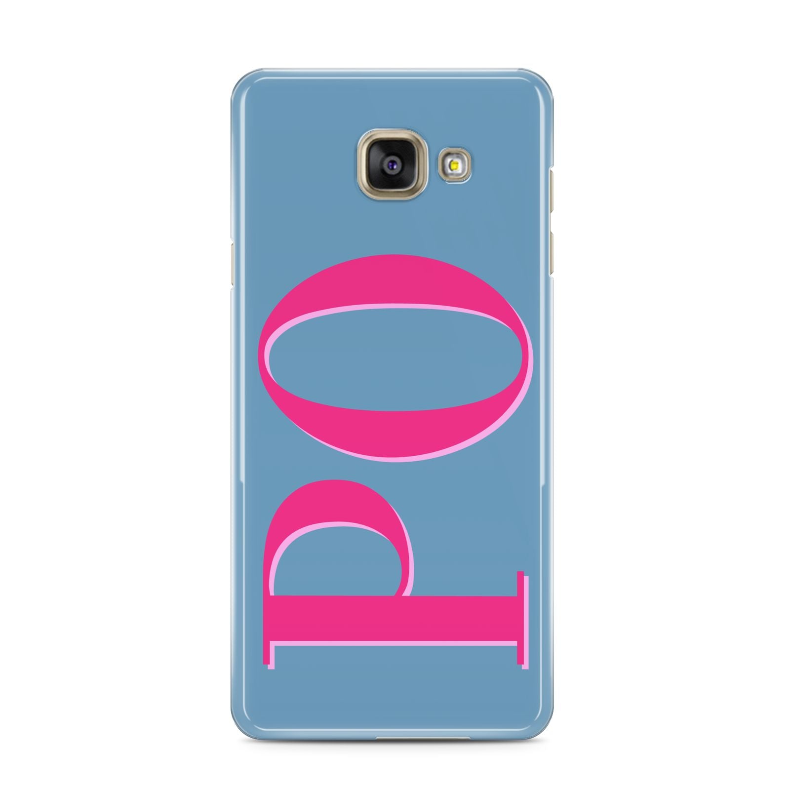 Grey Pink Personalised Name Samsung Galaxy A3 2016 Case on gold phone