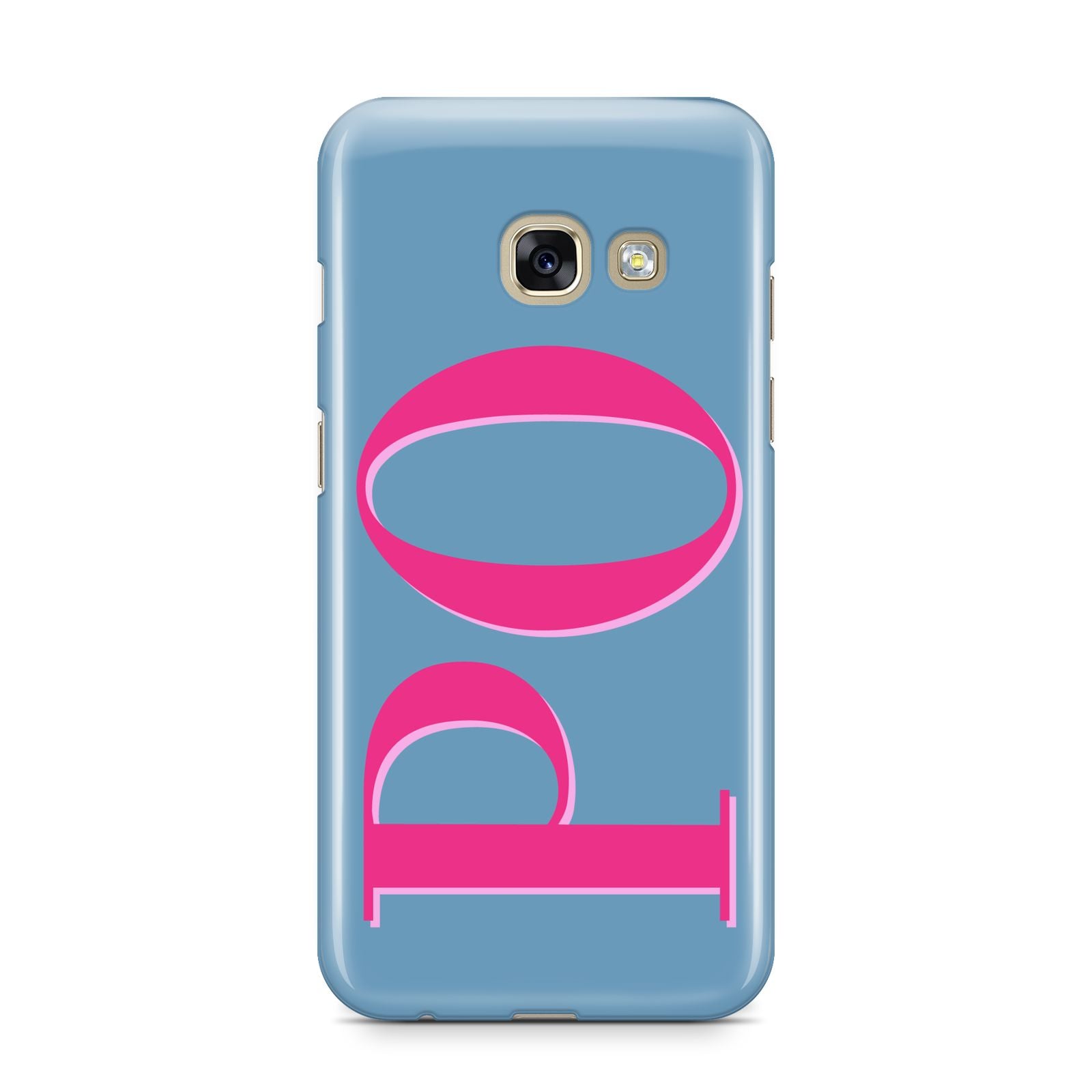 Grey Pink Personalised Name Samsung Galaxy A3 2017 Case on gold phone