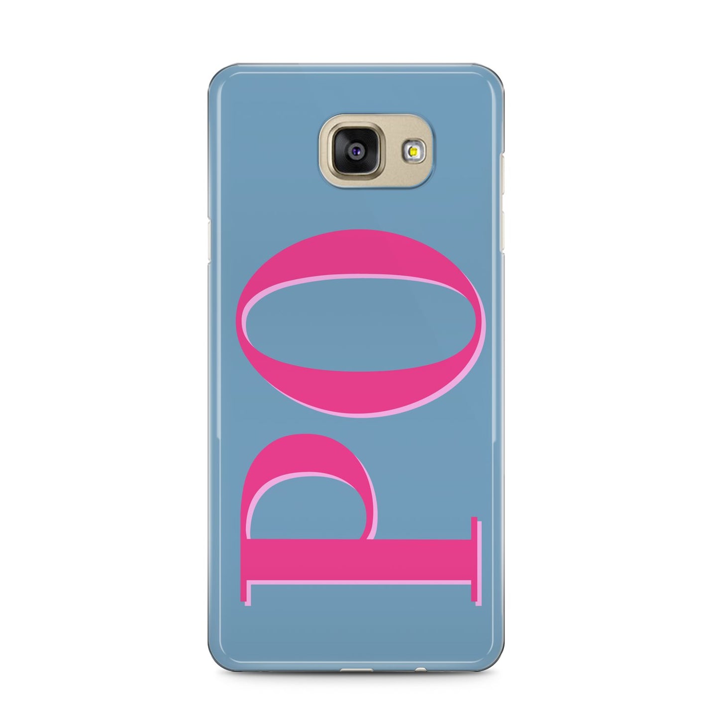 Grey Pink Personalised Name Samsung Galaxy A5 2016 Case on gold phone