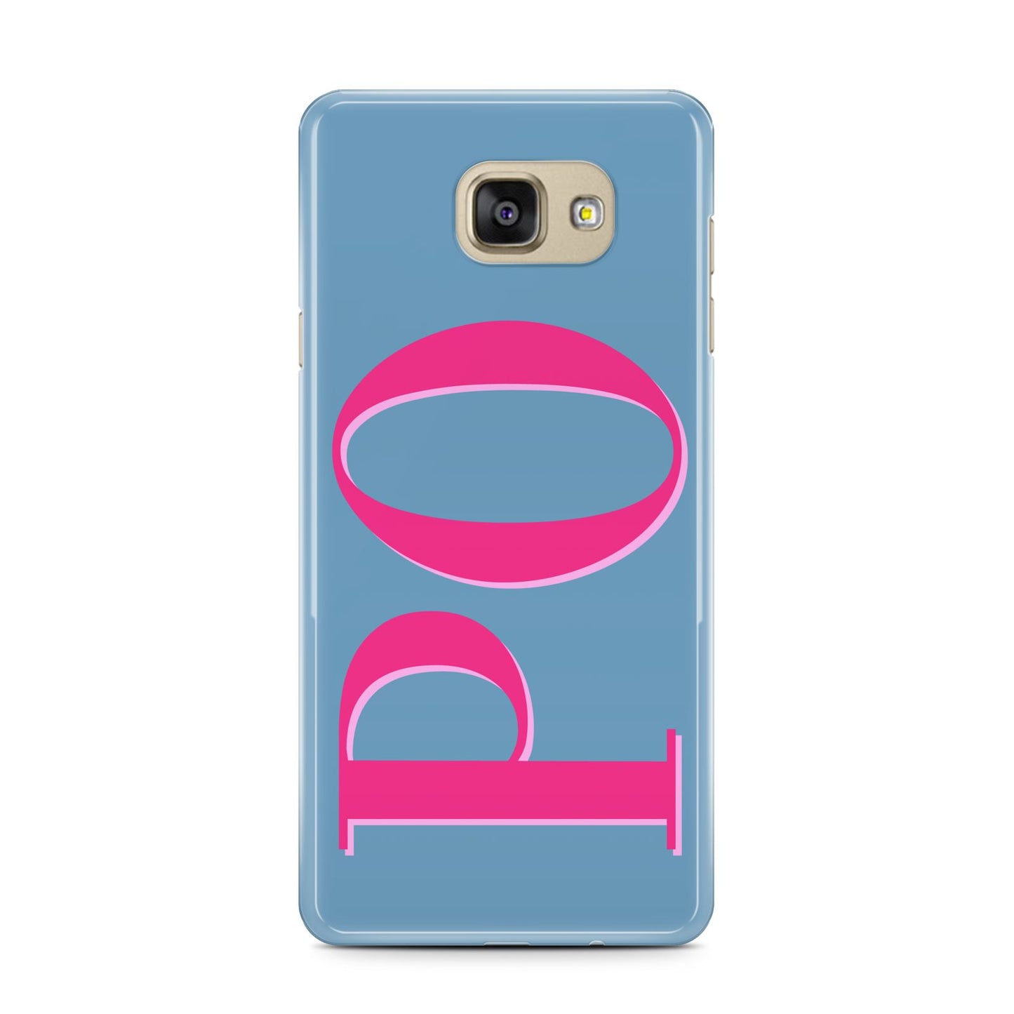 Grey Pink Personalised Name Samsung Galaxy A7 2016 Case on gold phone