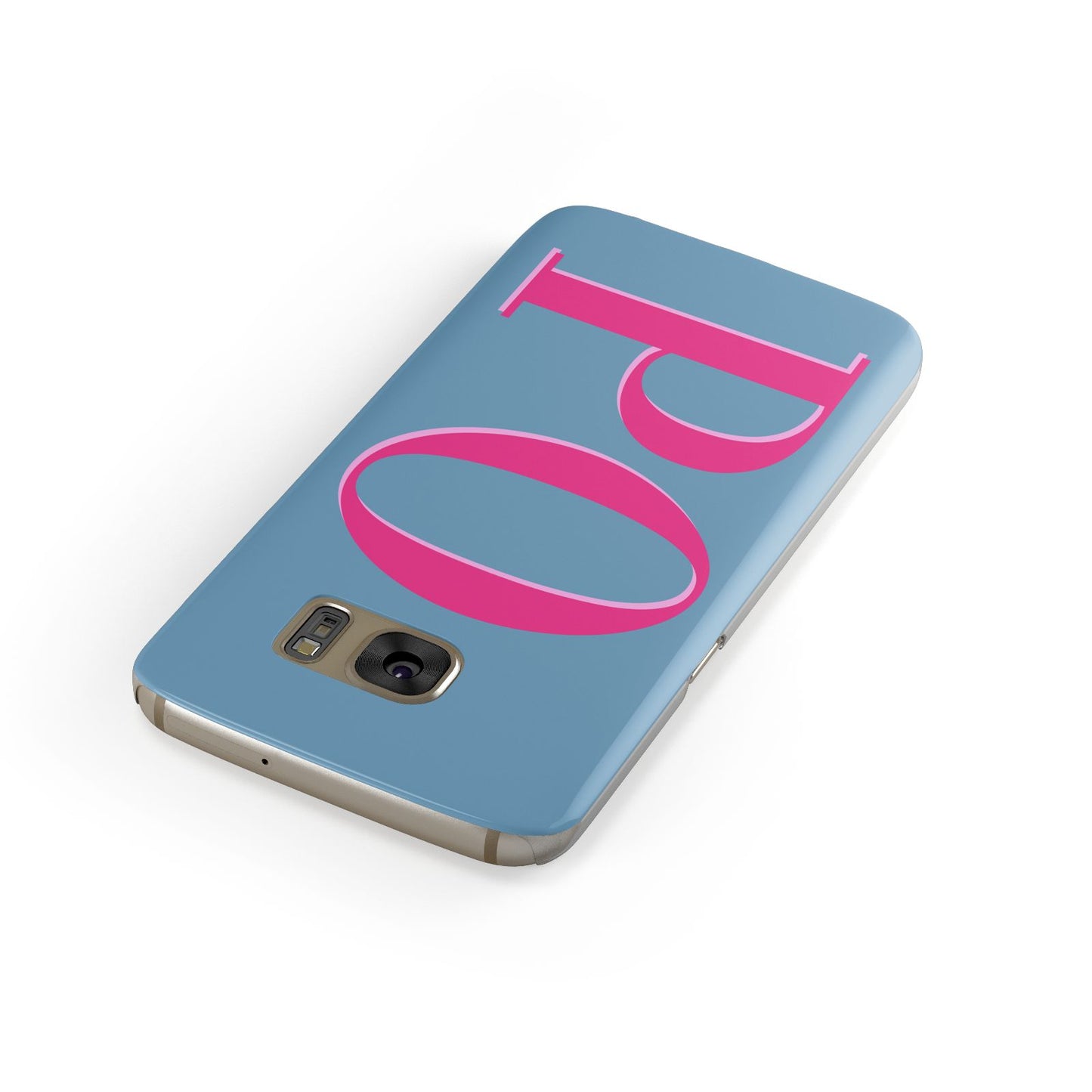 Grey Pink Personalised Name Samsung Galaxy Case Front Close Up