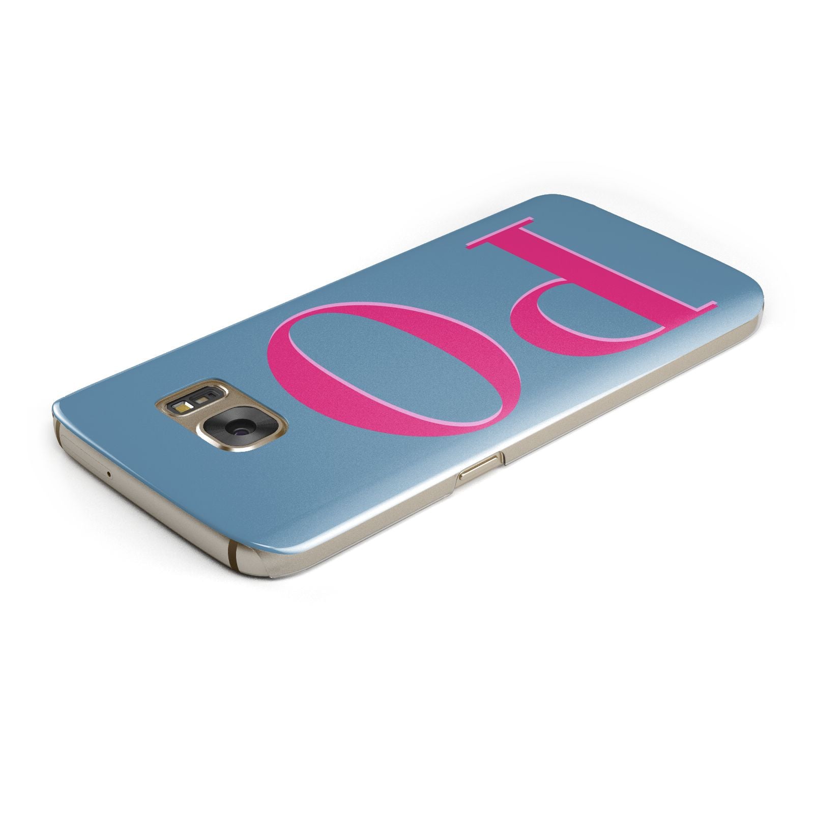 Grey Pink Personalised Name Samsung Galaxy Case Top Cutout