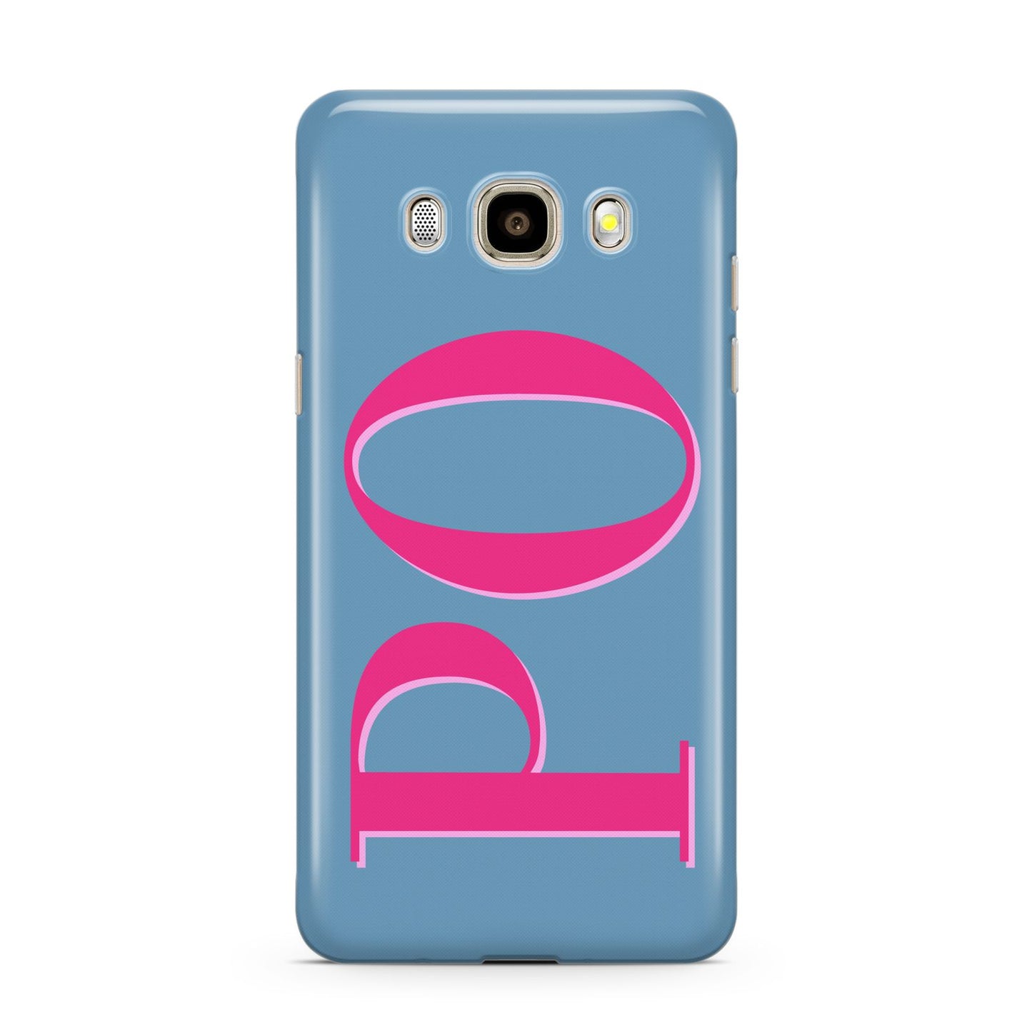 Grey Pink Personalised Name Samsung Galaxy J7 2016 Case on gold phone