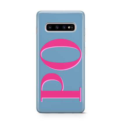 Grey Pink Personalised Name Samsung Galaxy S10 Case