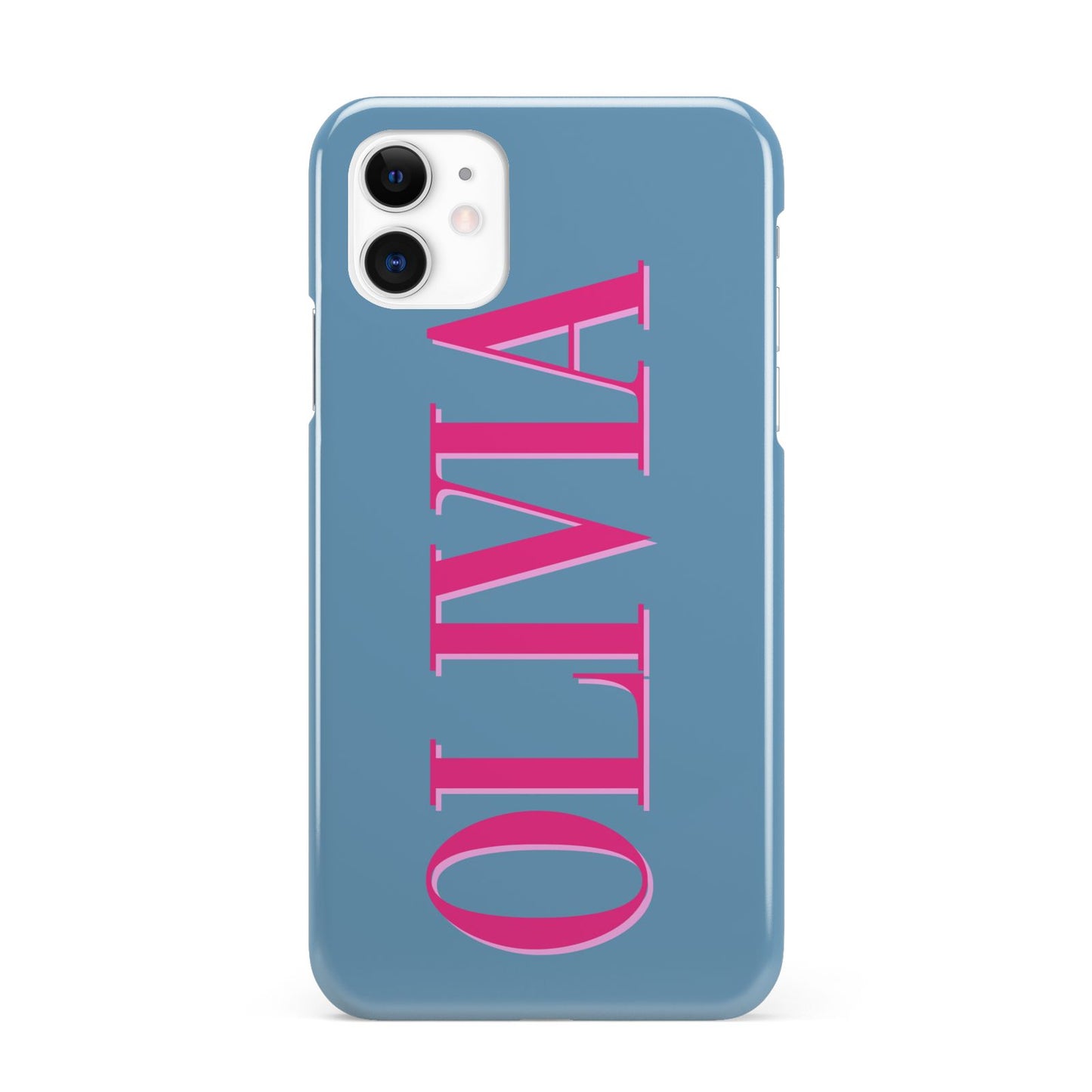 Grey Pink Personalised Name iPhone 11 3D Snap Case