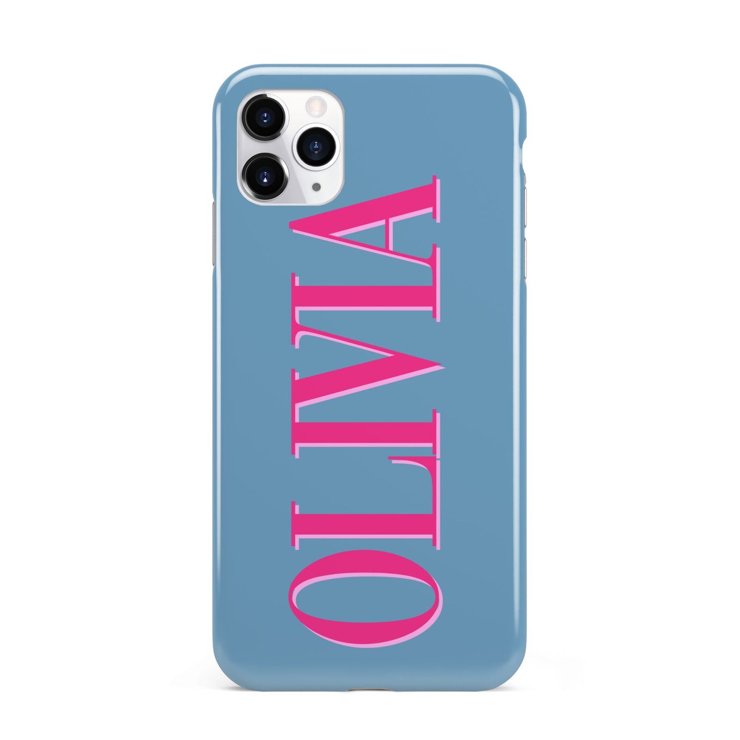 Grey Pink Personalised Name iPhone 11 Pro Max 3D Tough Case