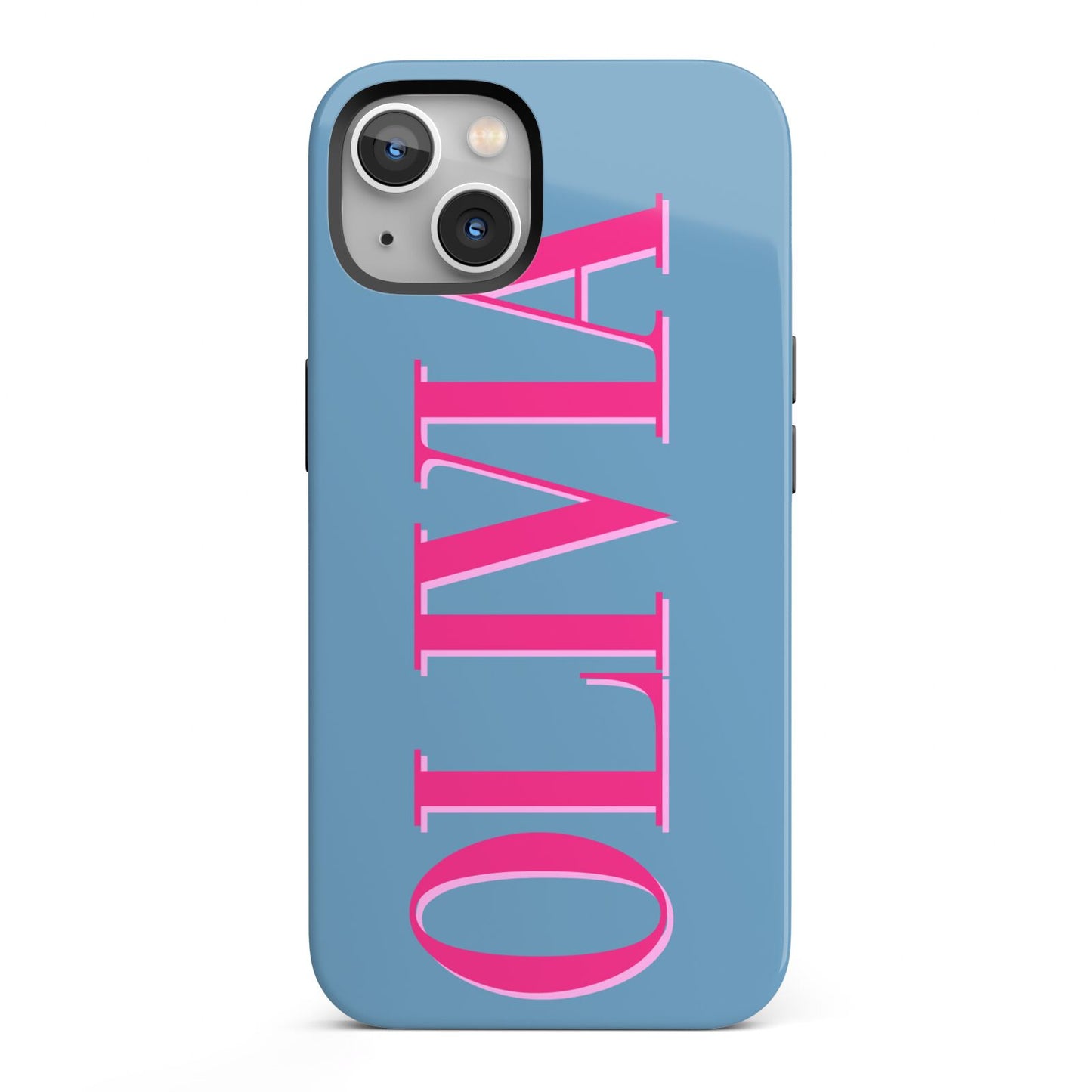 Grey Pink Personalised Name iPhone 13 Full Wrap 3D Tough Case