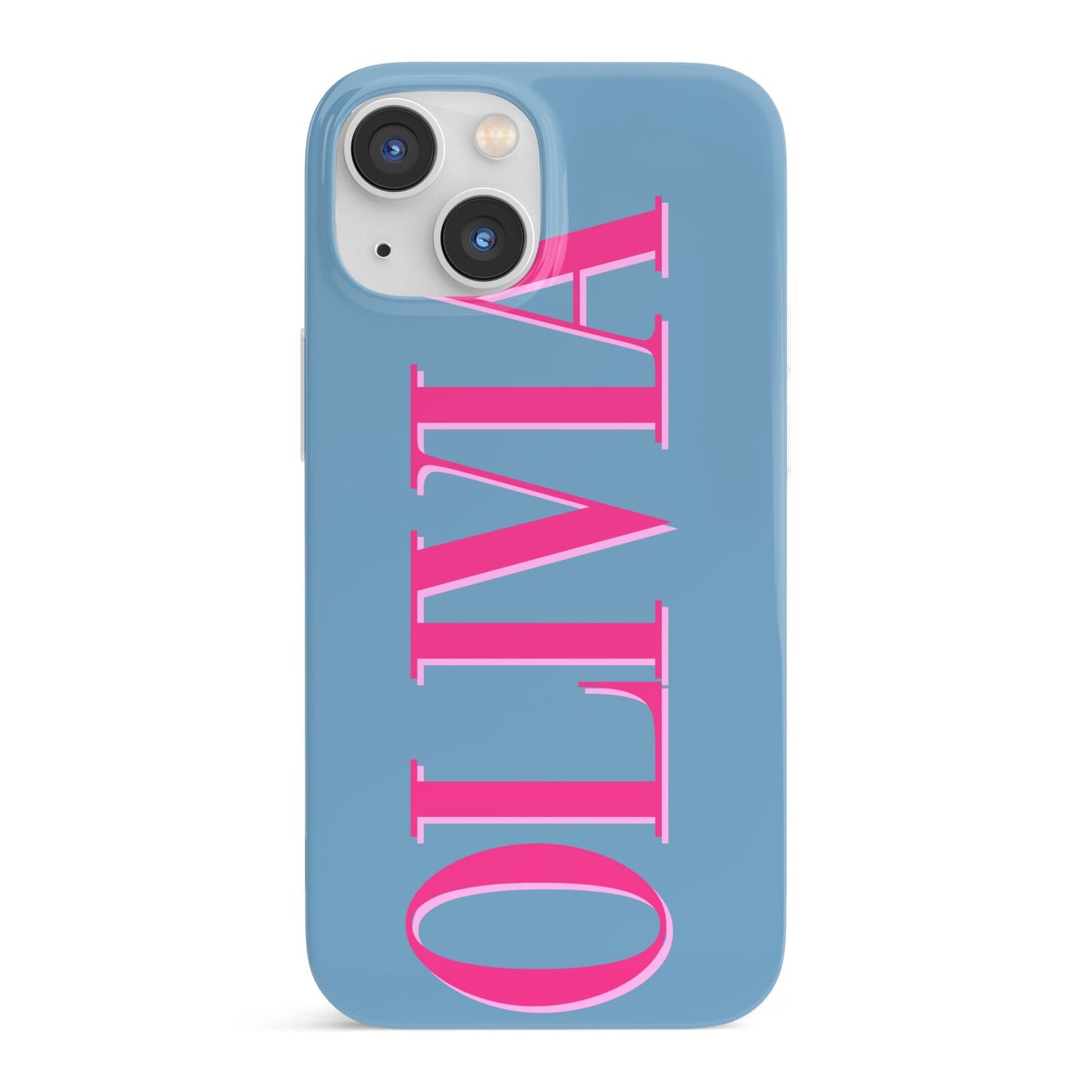 Grey Pink Personalised Name iPhone 13 Mini Full Wrap 3D Snap Case