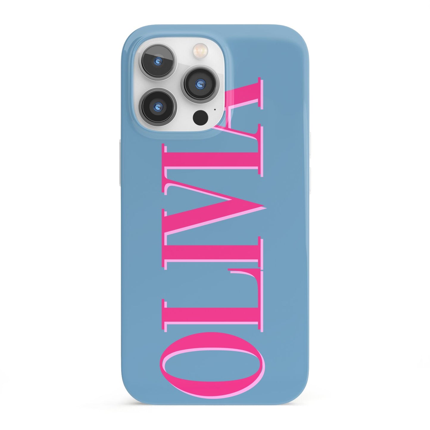 Grey Pink Personalised Name iPhone 13 Pro Full Wrap 3D Snap Case