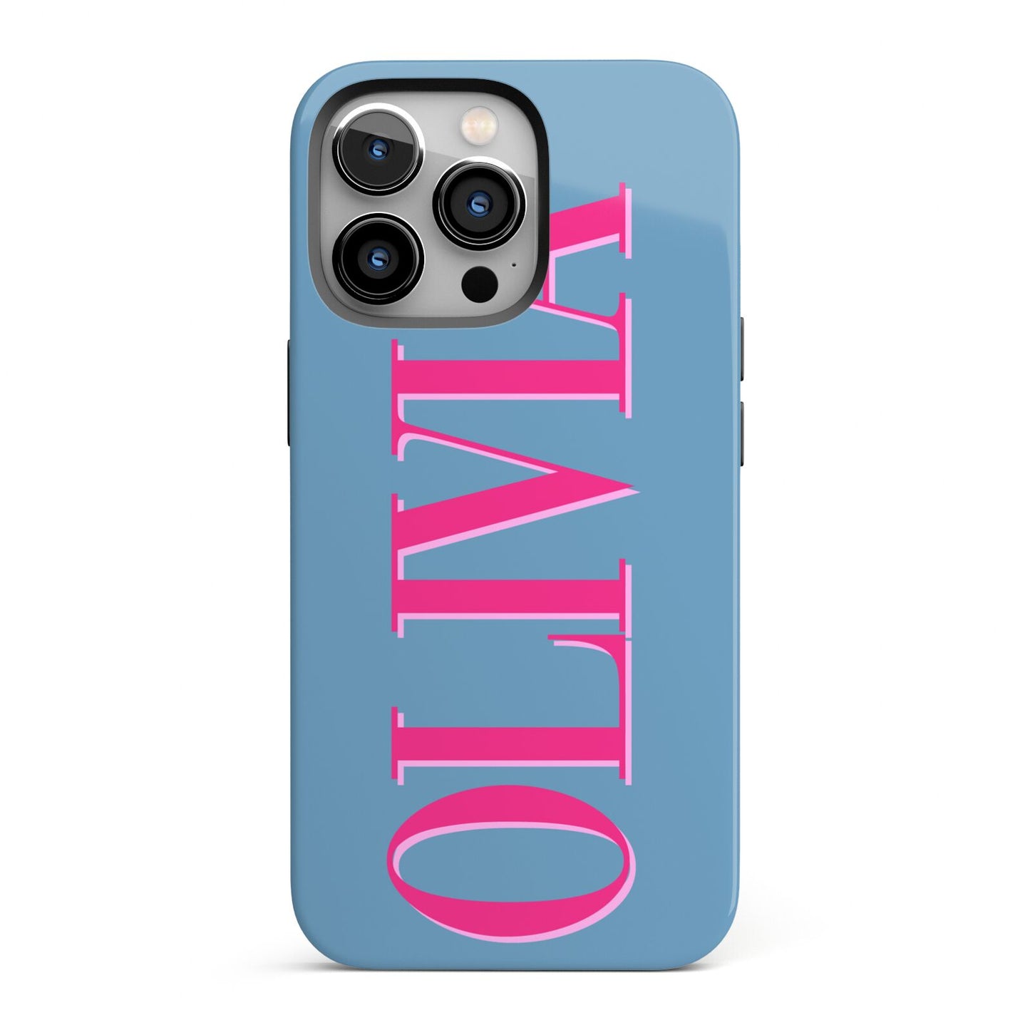 Grey Pink Personalised Name iPhone 13 Pro Full Wrap 3D Tough Case