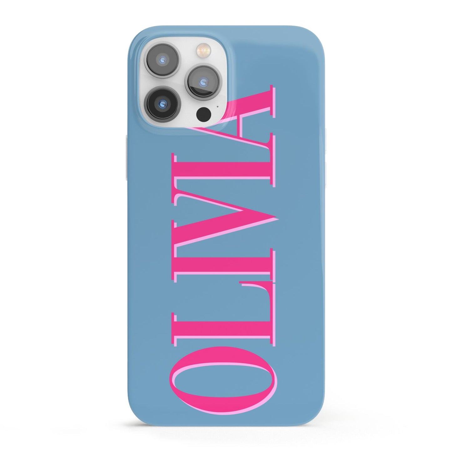 Grey Pink Personalised Name iPhone 13 Pro Max Full Wrap 3D Snap Case