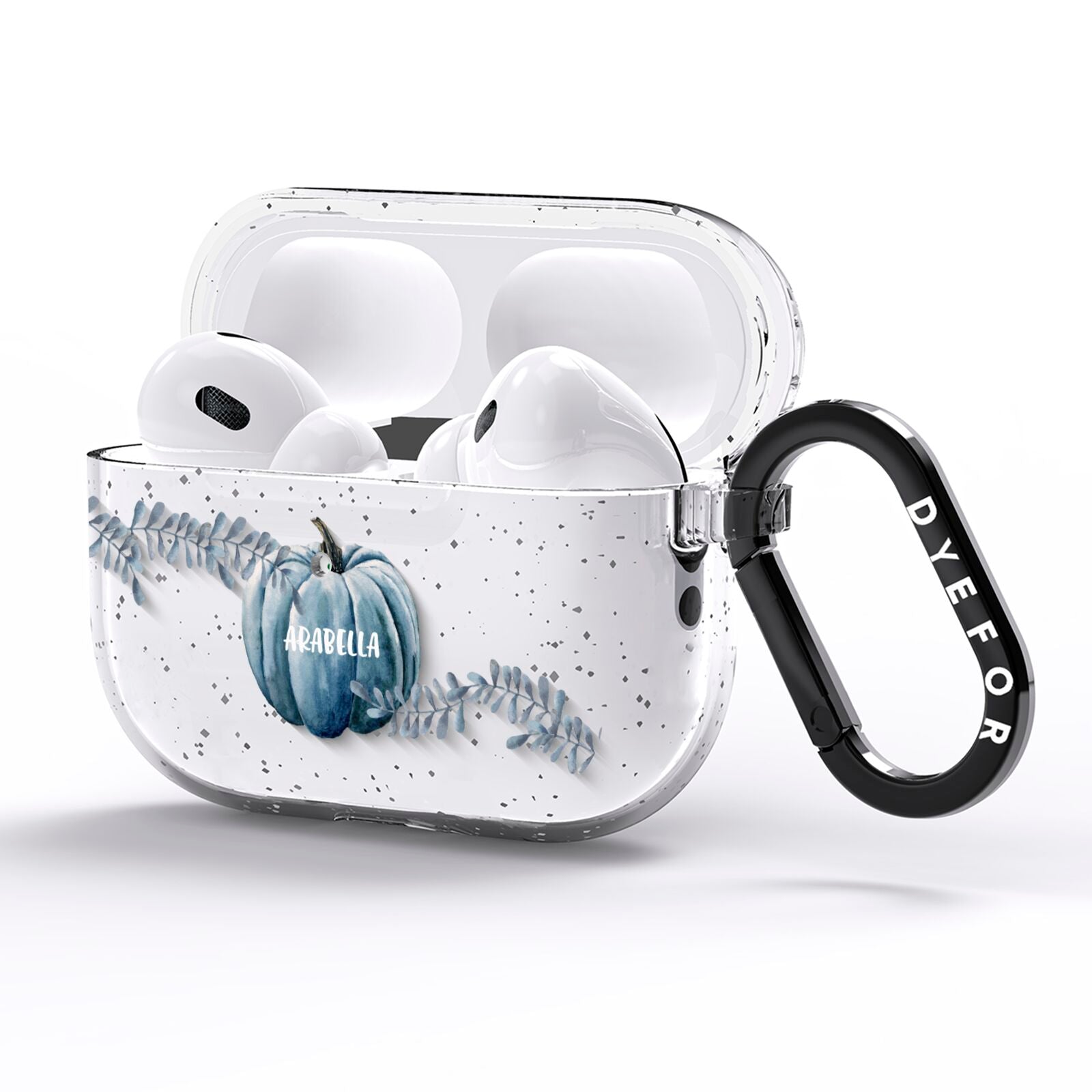 Grey Pumpkin AirPods Pro Glitter Case Side Image