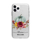 Grey Watercolour Pumpkins with Text Apple iPhone 11 Pro Max in Silver with Bumper Case