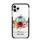 Grey Watercolour Pumpkins with Text Apple iPhone 11 Pro in Silver with Black Impact Case