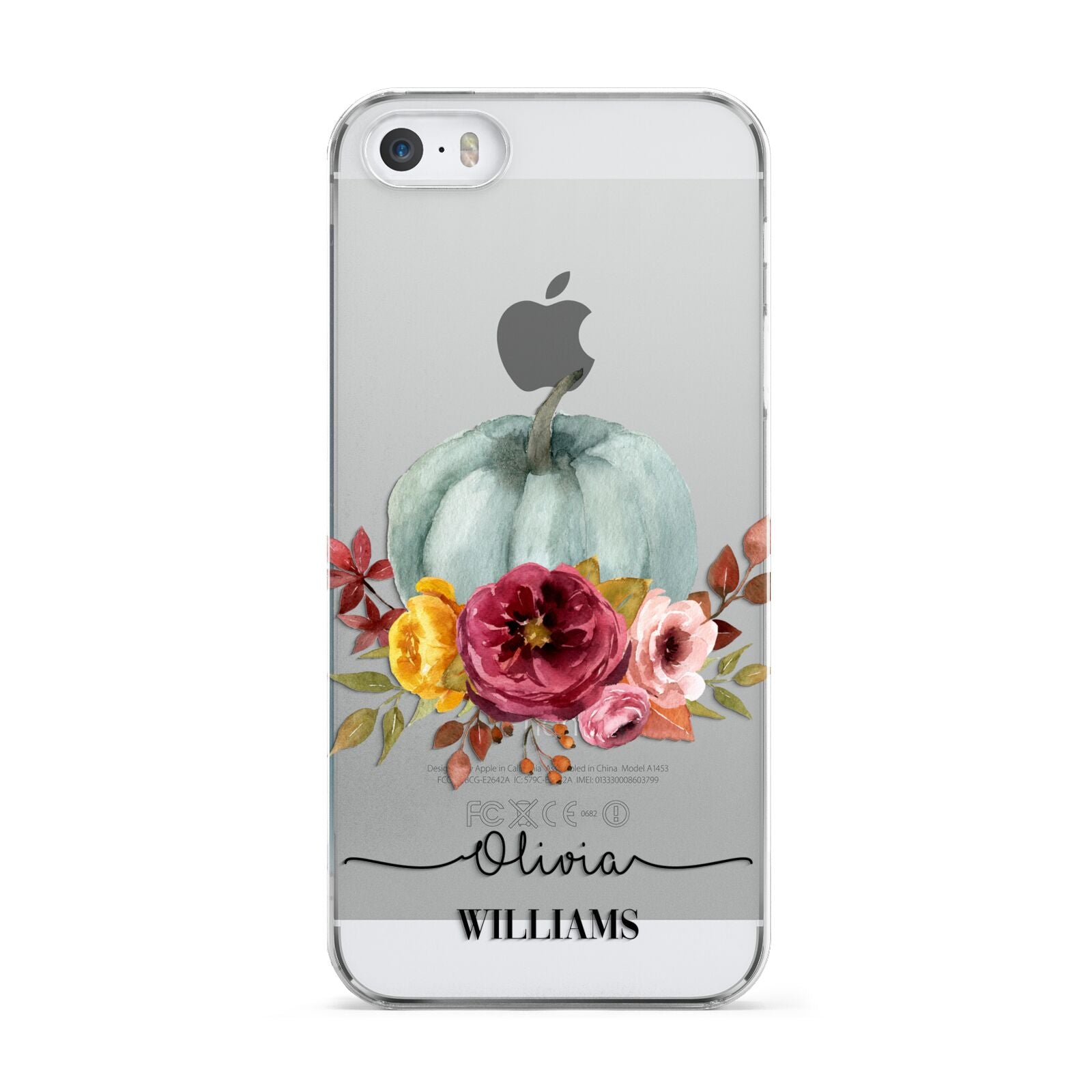 Grey Watercolour Pumpkins with Text Apple iPhone 5 Case