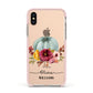 Grey Watercolour Pumpkins with Text Apple iPhone Xs Impact Case Pink Edge on Gold Phone