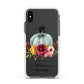 Grey Watercolour Pumpkins with Text Apple iPhone Xs Impact Case White Edge on Black Phone