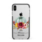 Grey Watercolour Pumpkins with Text Apple iPhone Xs Max Impact Case Black Edge on Silver Phone