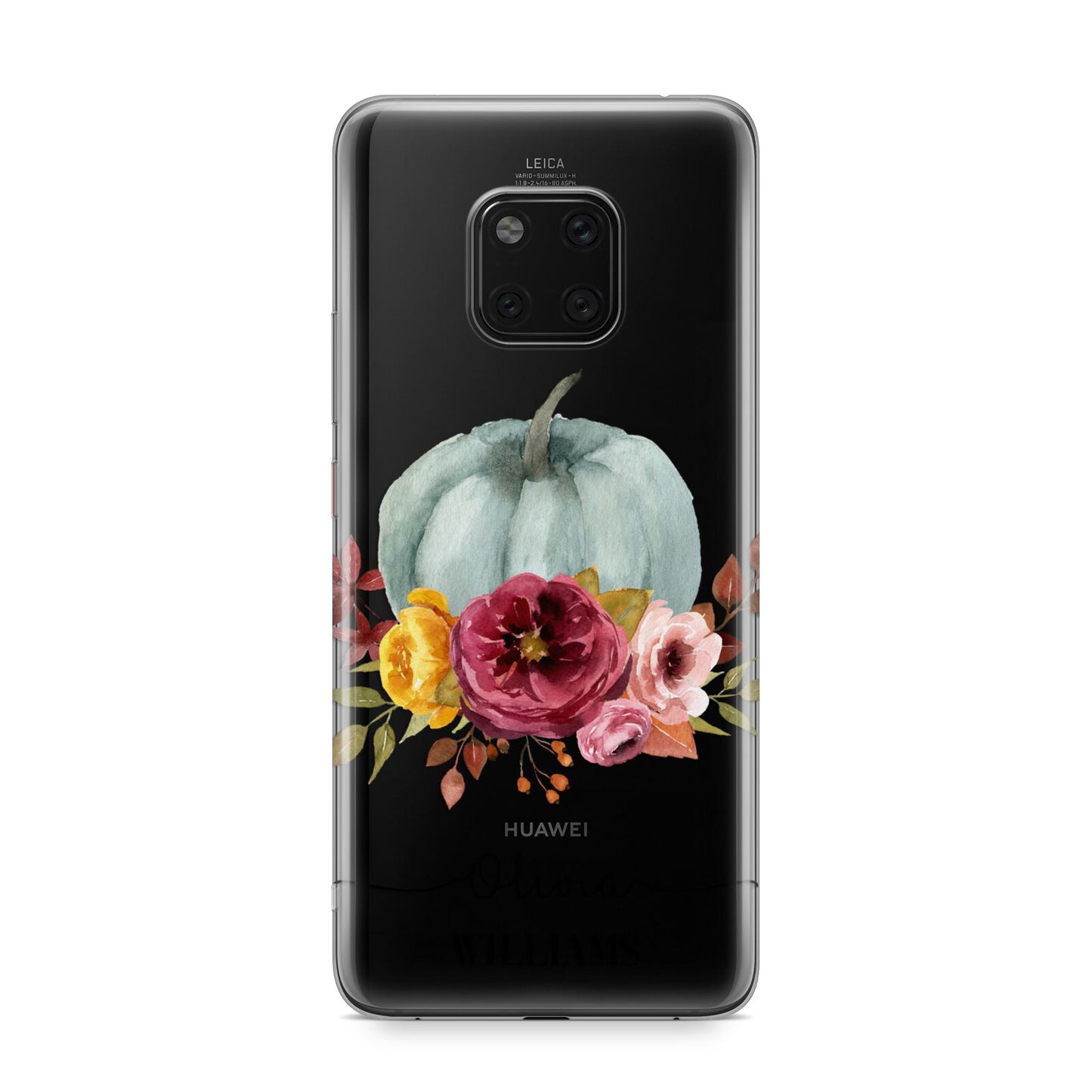 Grey Watercolour Pumpkins with Text Huawei Mate 20 Pro Phone Case