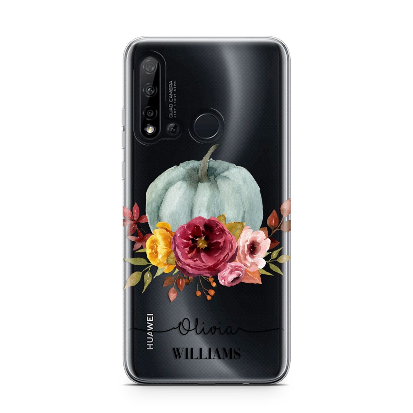 Grey Watercolour Pumpkins with Text Huawei P20 Lite 5G Phone Case