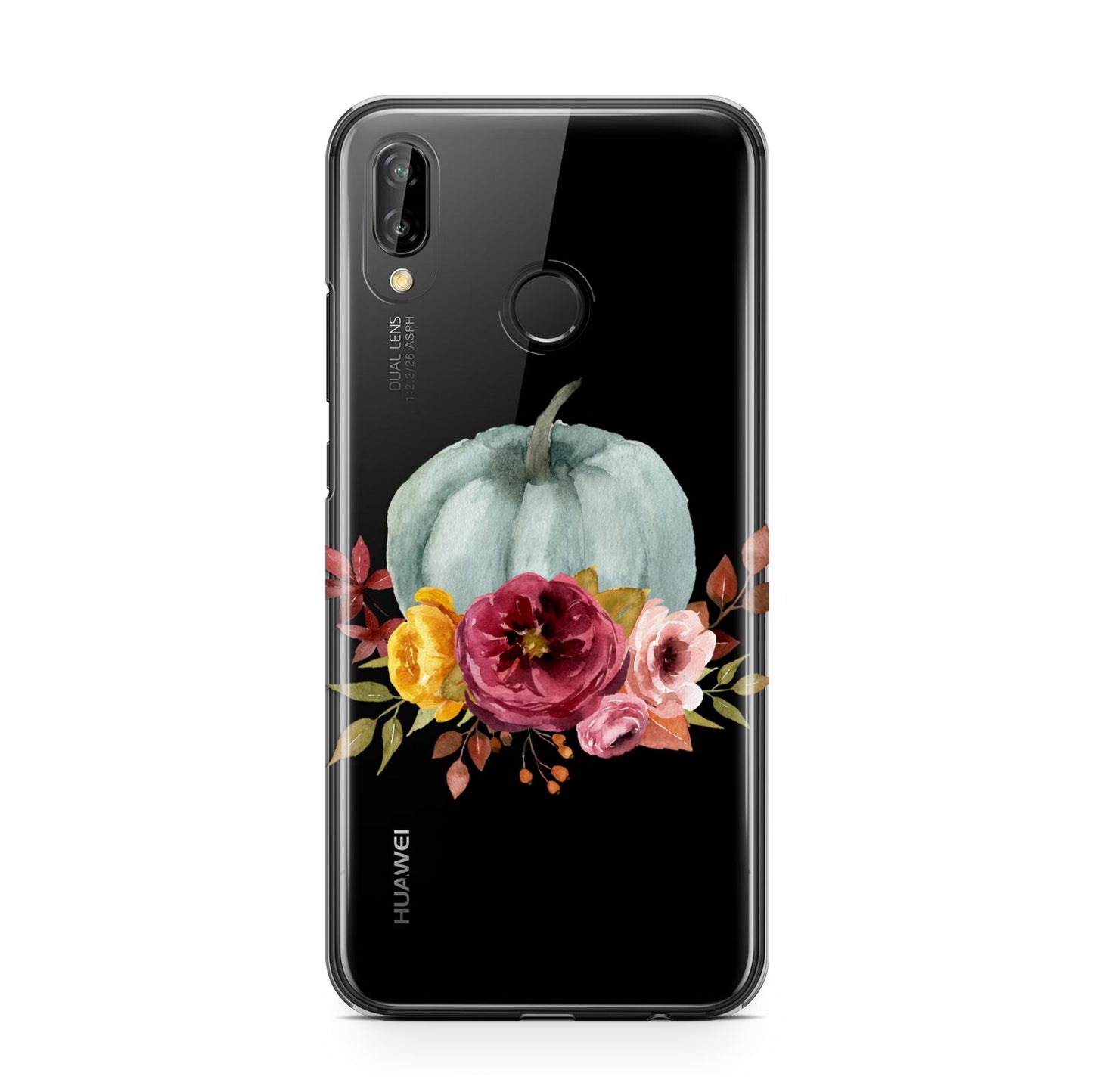 Grey Watercolour Pumpkins with Text Huawei P20 Lite Phone Case