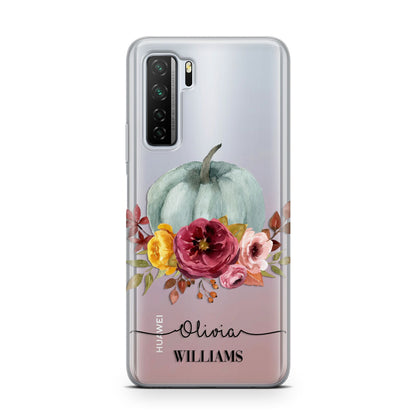 Grey Watercolour Pumpkins with Text Huawei P40 Lite 5G Phone Case