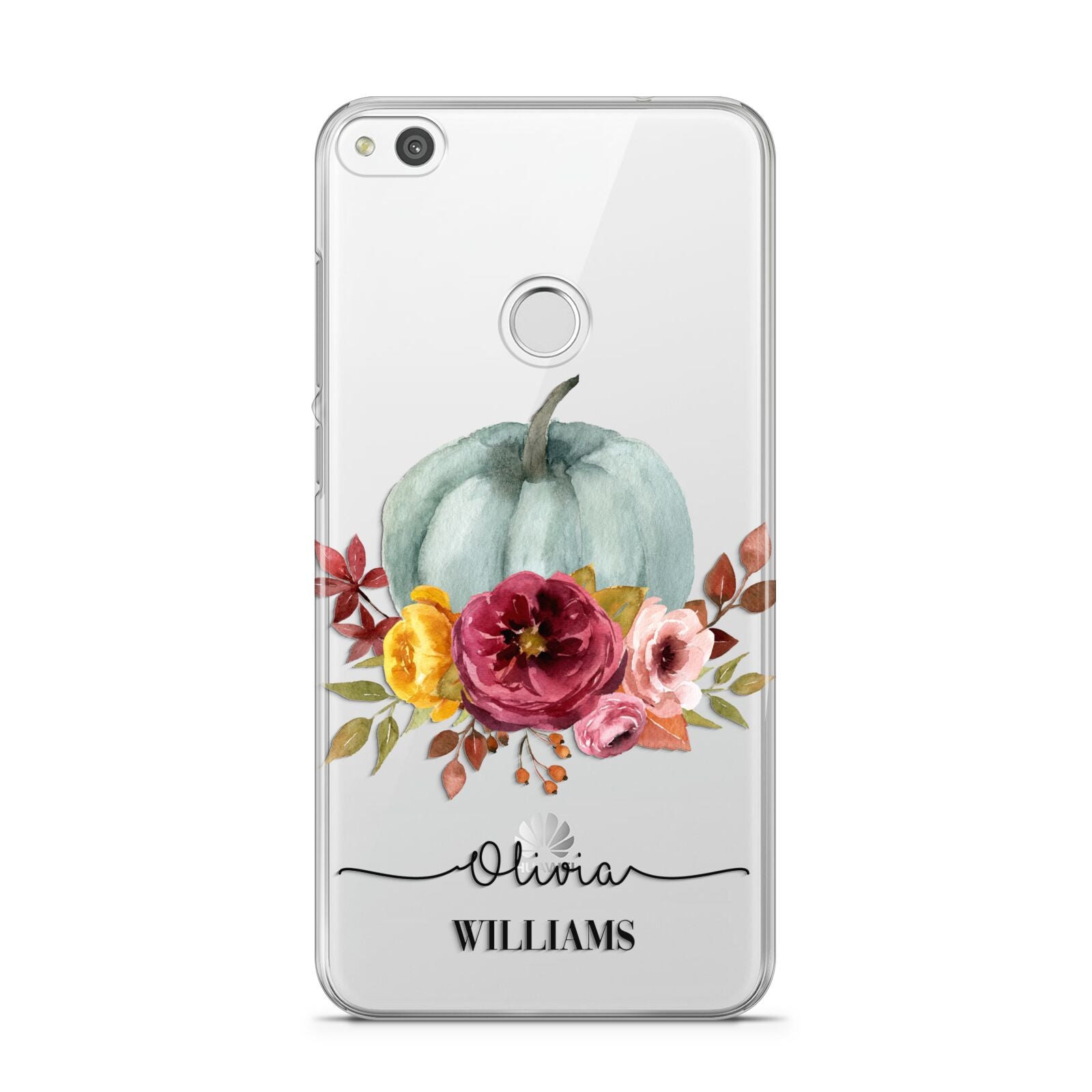 Grey Watercolour Pumpkins with Text Huawei P8 Lite Case