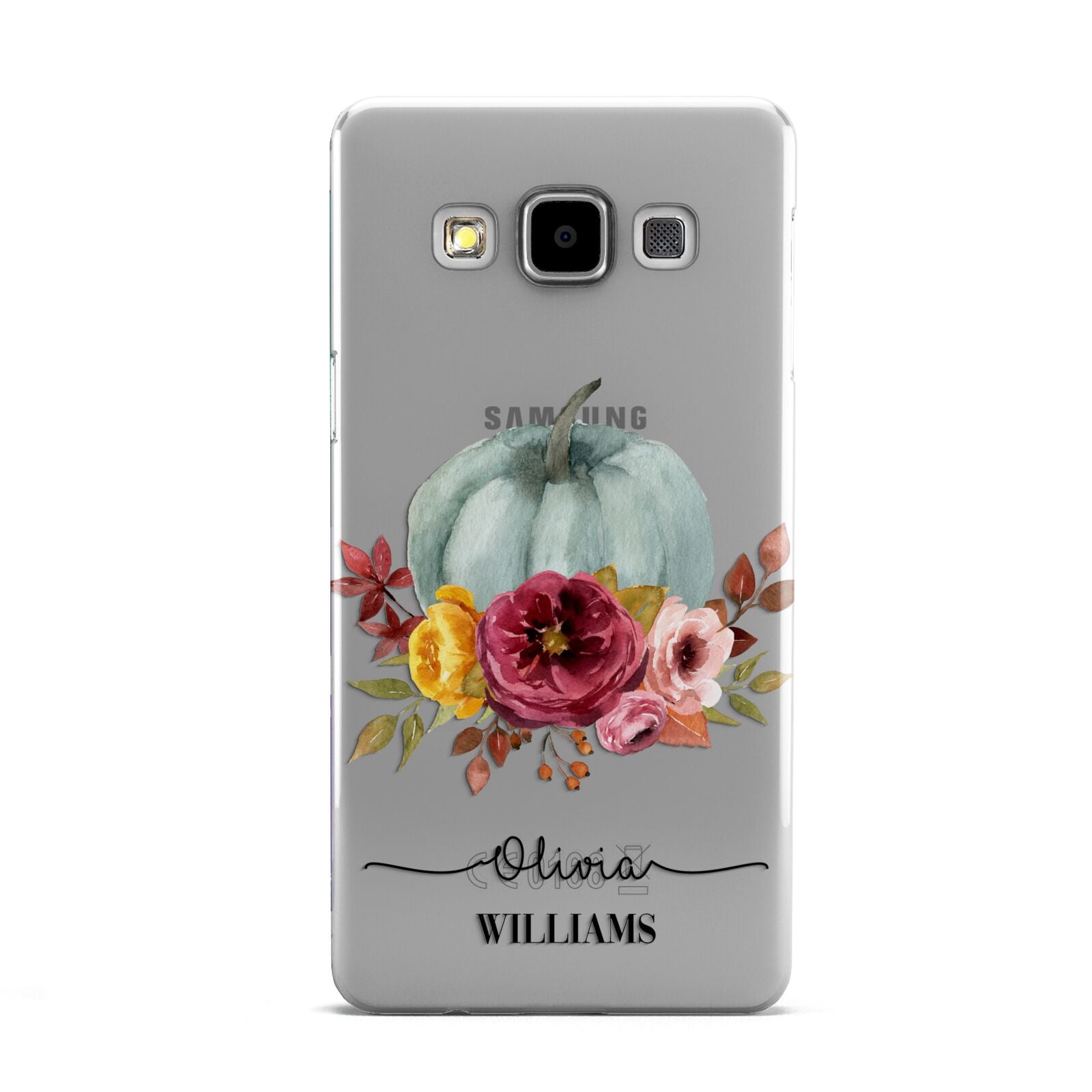 Grey Watercolour Pumpkins with Text Samsung Galaxy A5 Case