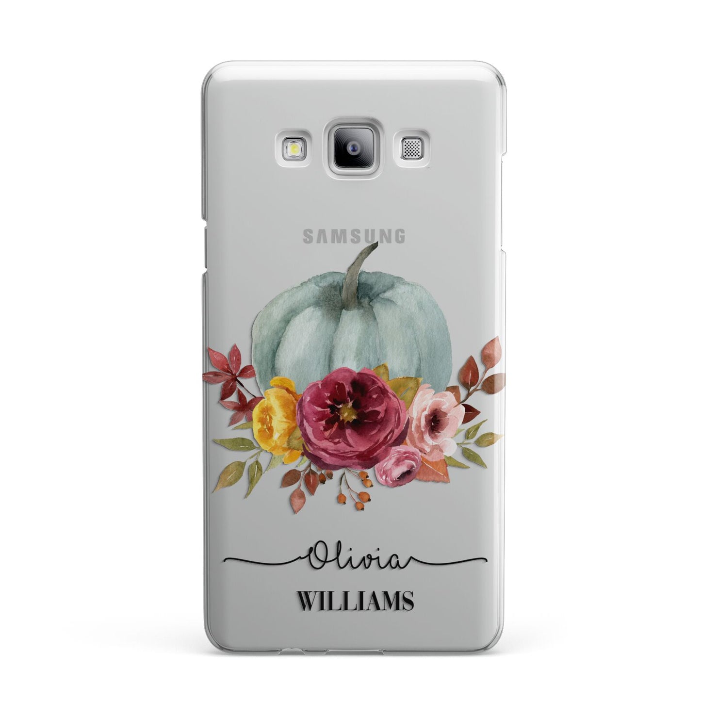 Grey Watercolour Pumpkins with Text Samsung Galaxy A7 2015 Case