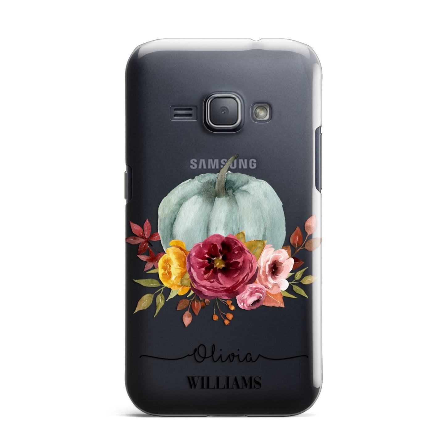 Grey Watercolour Pumpkins with Text Samsung Galaxy J1 2016 Case