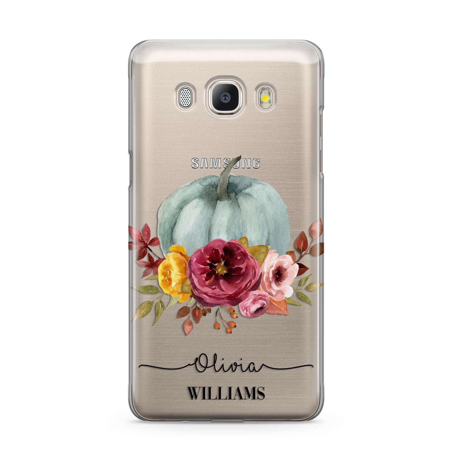 Grey Watercolour Pumpkins with Text Samsung Galaxy J5 2016 Case