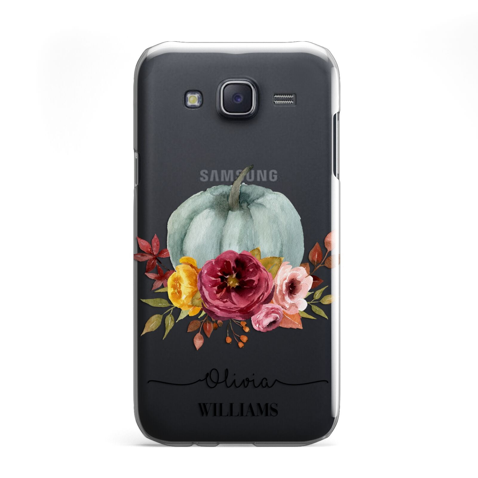 Grey Watercolour Pumpkins with Text Samsung Galaxy J5 Case