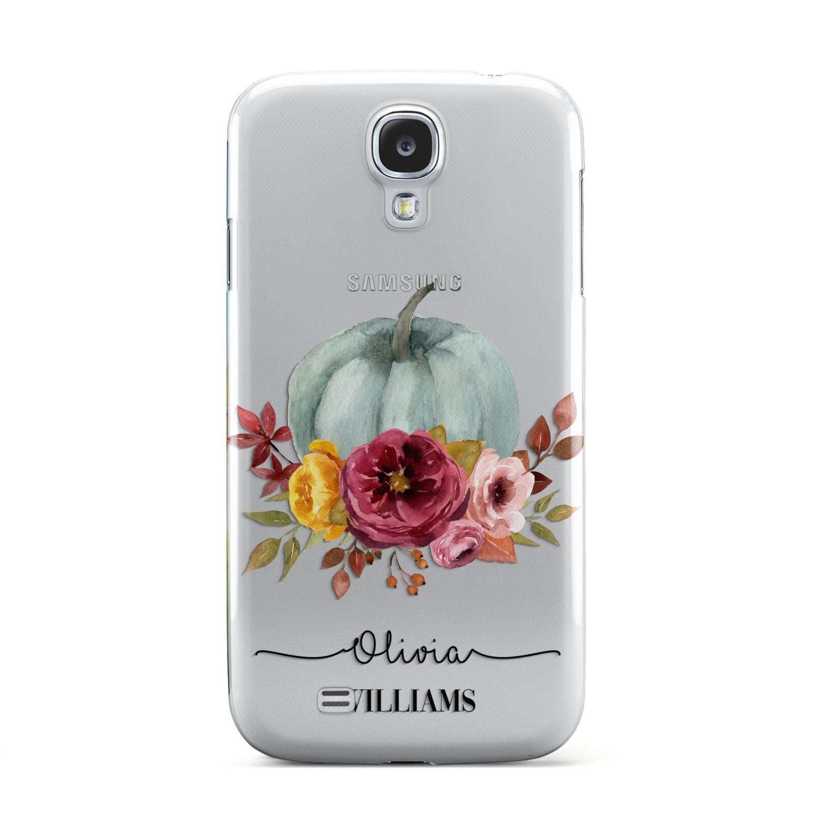 Grey Watercolour Pumpkins with Text Samsung Galaxy S4 Case