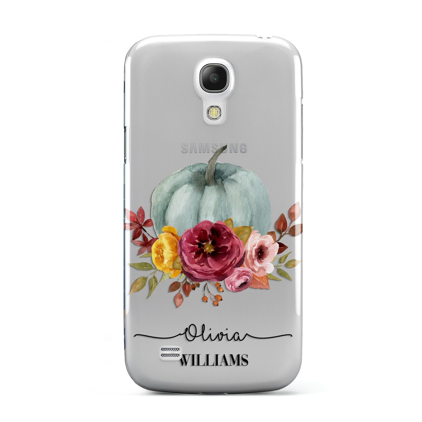 Grey Watercolour Pumpkins with Text Samsung Galaxy S4 Mini Case