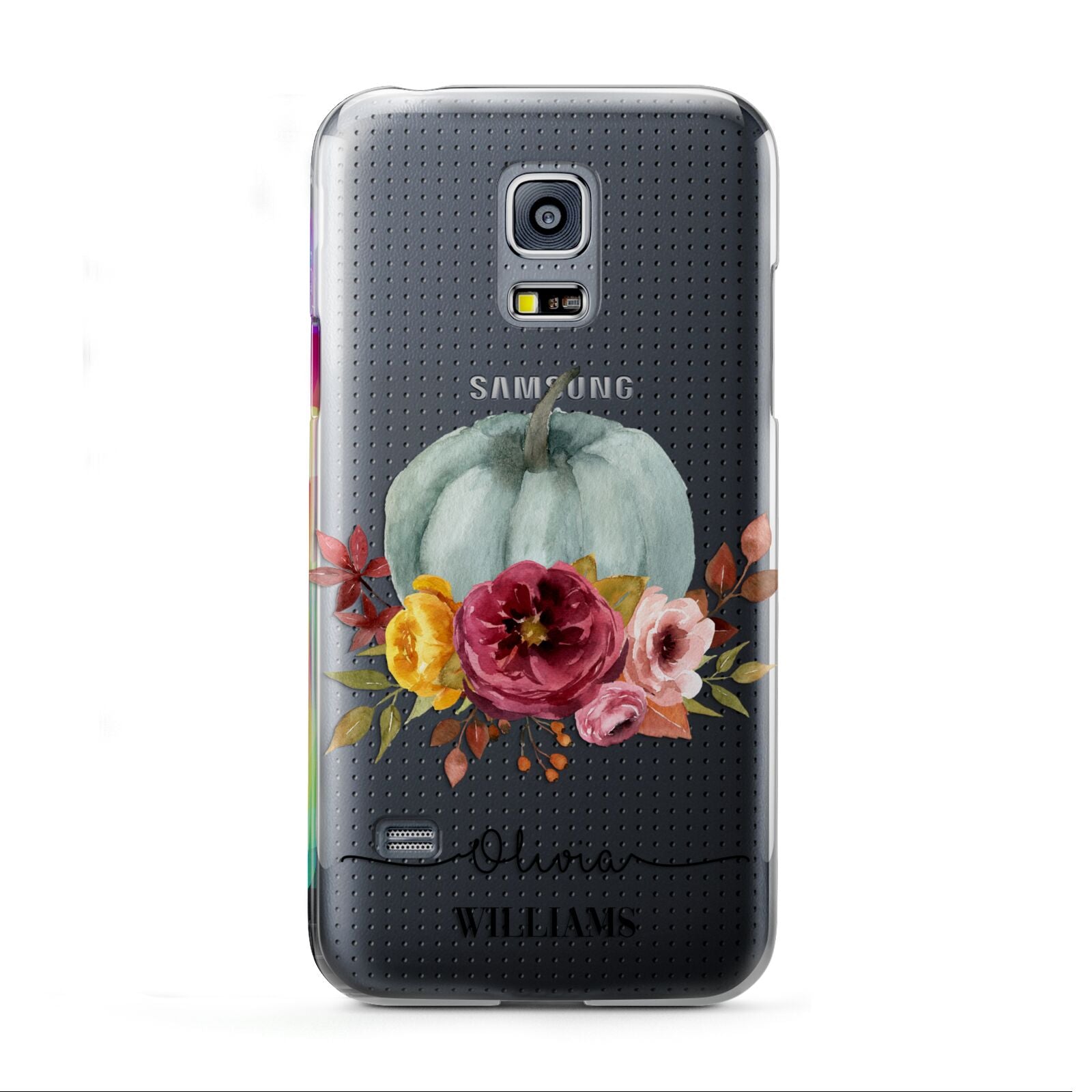 Grey Watercolour Pumpkins with Text Samsung Galaxy S5 Mini Case