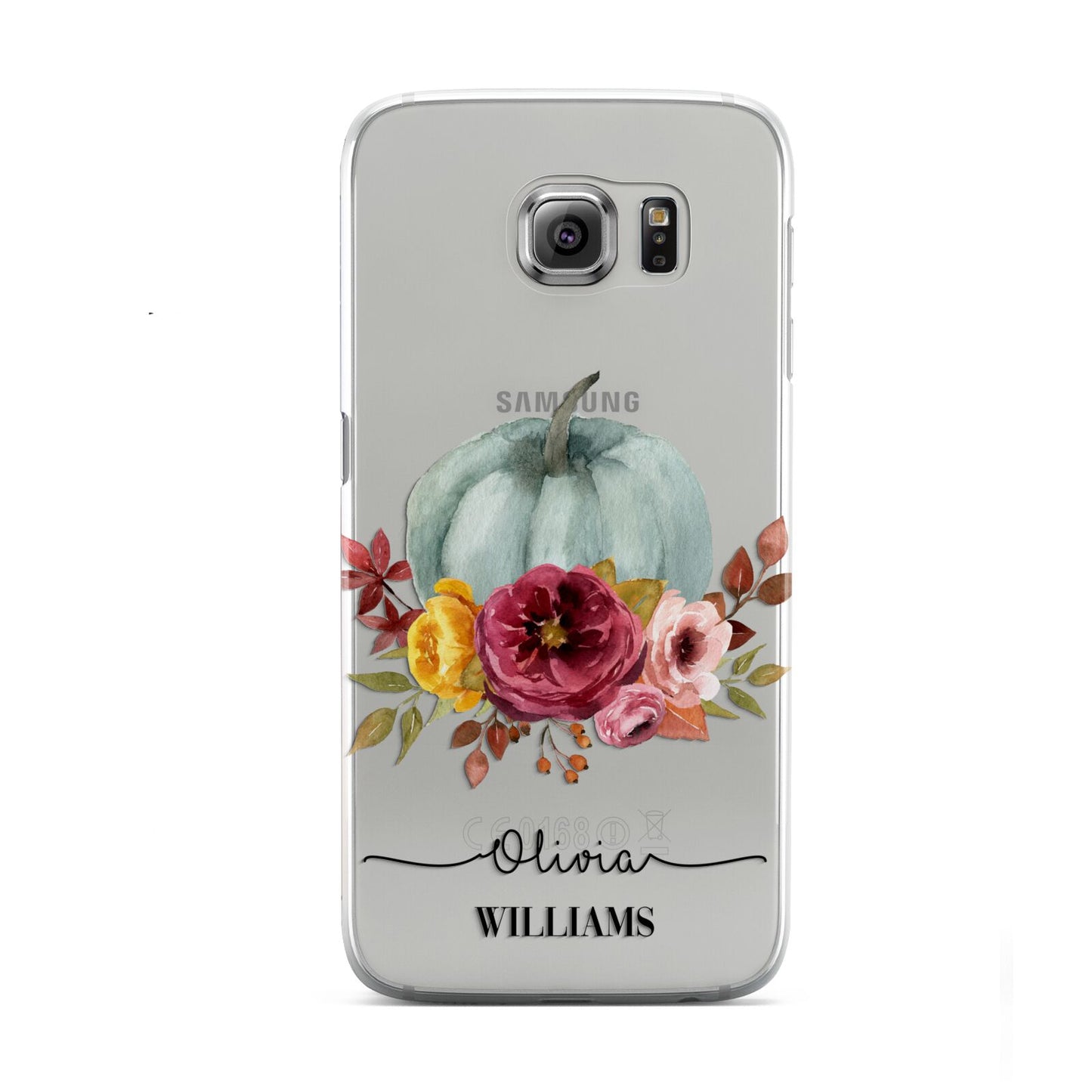 Grey Watercolour Pumpkins with Text Samsung Galaxy S6 Case