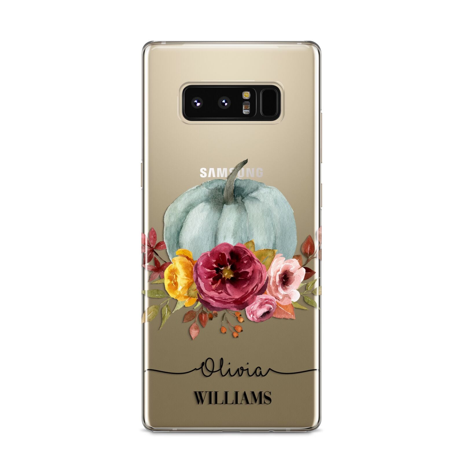 Grey Watercolour Pumpkins with Text Samsung Galaxy S8 Case