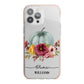 Grey Watercolour Pumpkins with Text iPhone 13 Pro Max TPU Impact Case with Pink Edges