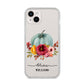 Grey Watercolour Pumpkins with Text iPhone 14 Plus Clear Tough Case Starlight