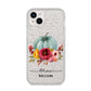 Grey Watercolour Pumpkins with Text iPhone 14 Plus Glitter Tough Case Starlight