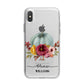 Grey Watercolour Pumpkins with Text iPhone X Bumper Case on Silver iPhone Alternative Image 1