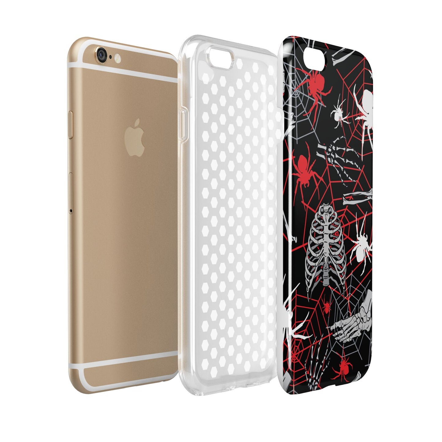 Grey and Red Cobwebs Apple iPhone 6 3D Tough Case Expanded view