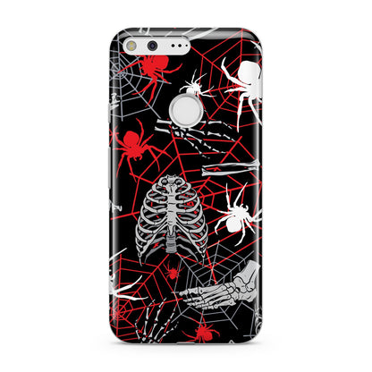 Grey and Red Cobwebs Google Pixel Case