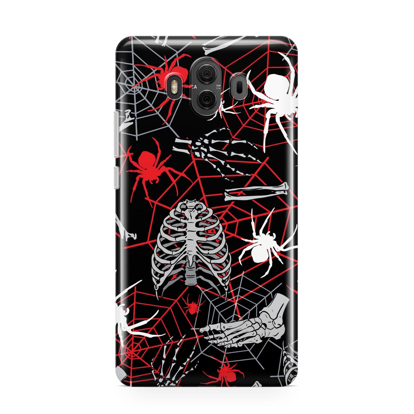 Grey and Red Cobwebs Huawei Mate 10 Protective Phone Case