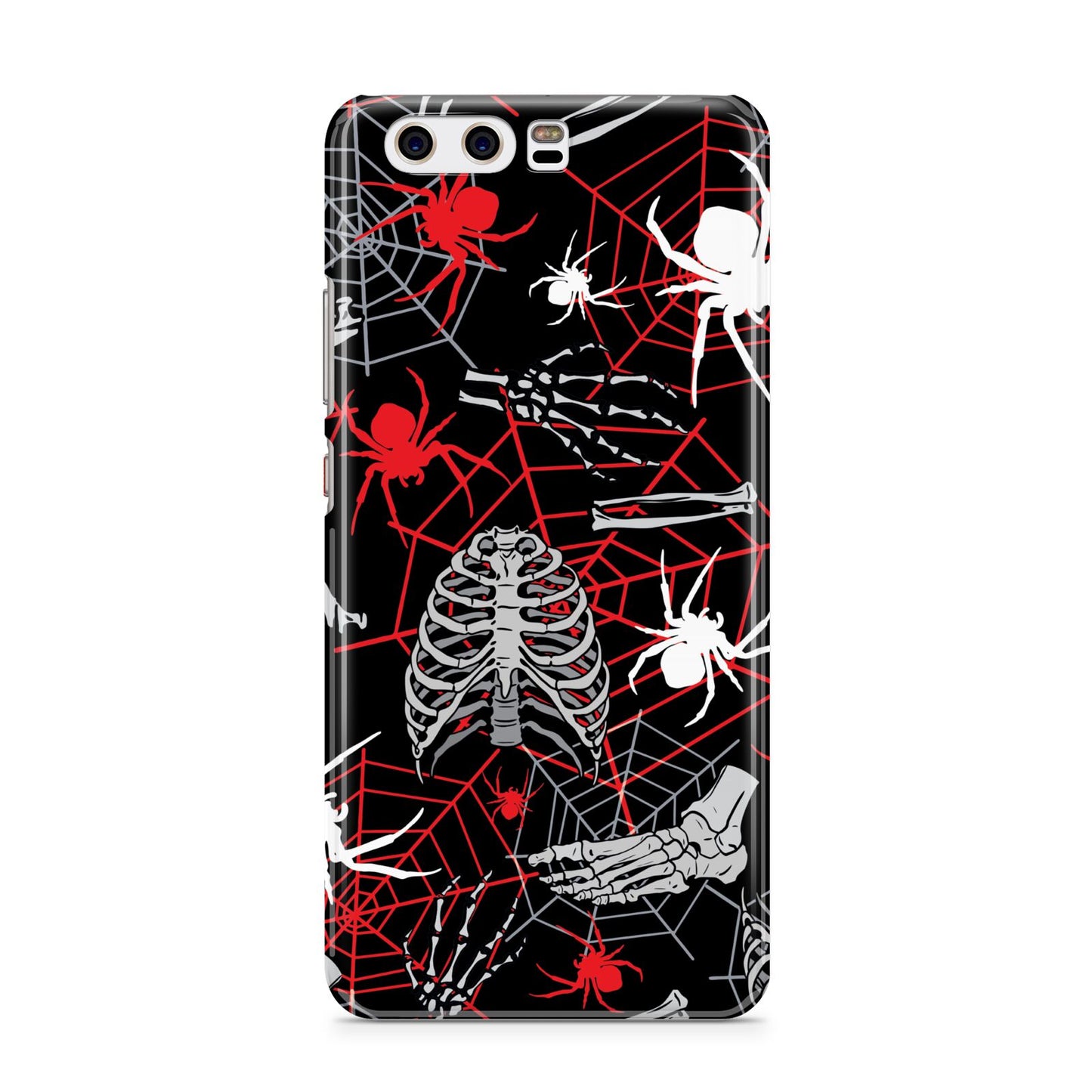 Grey and Red Cobwebs Huawei P10 Phone Case